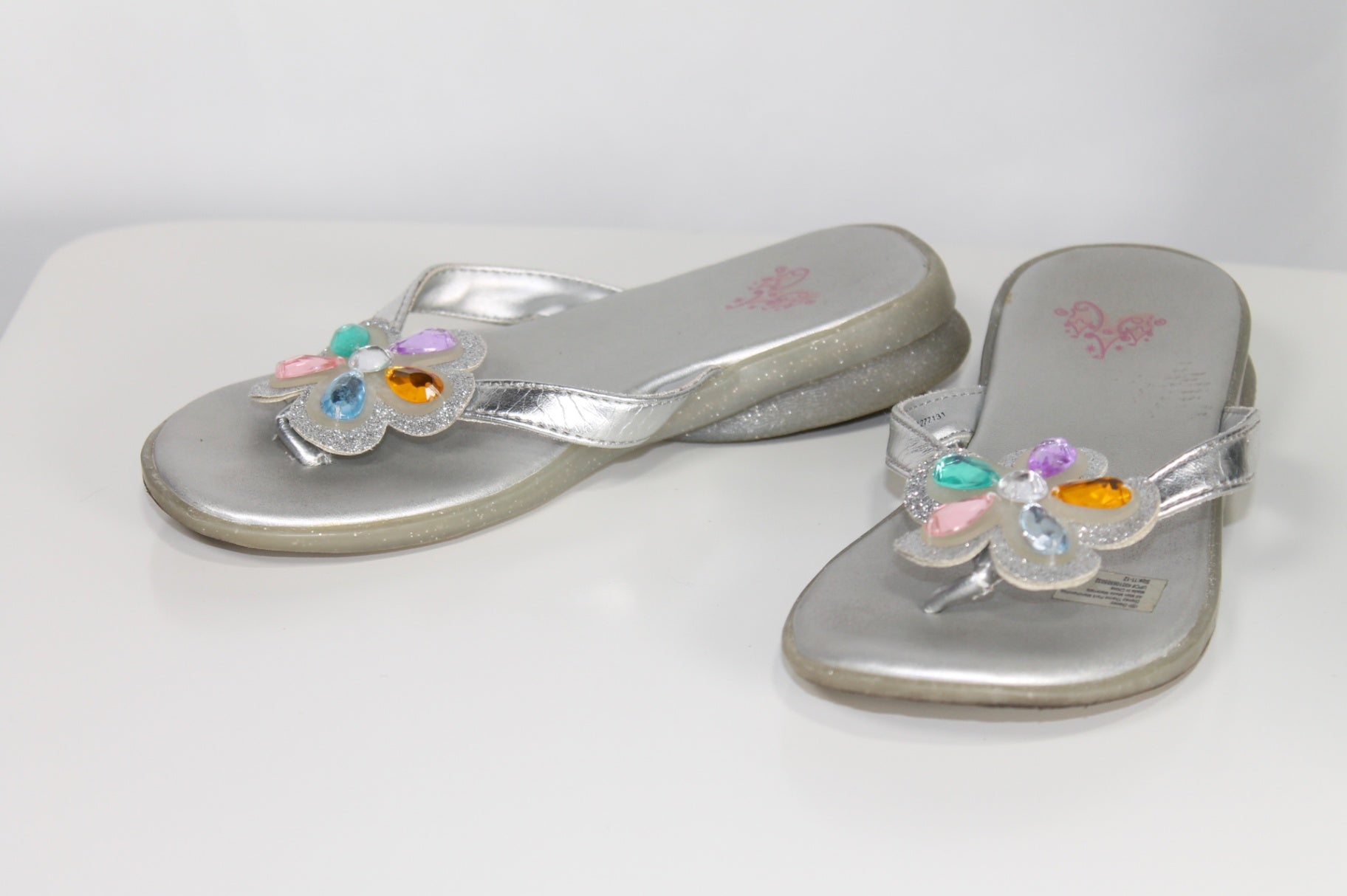 11/12K - Shoes Disney Sandals - Silver w/Gems