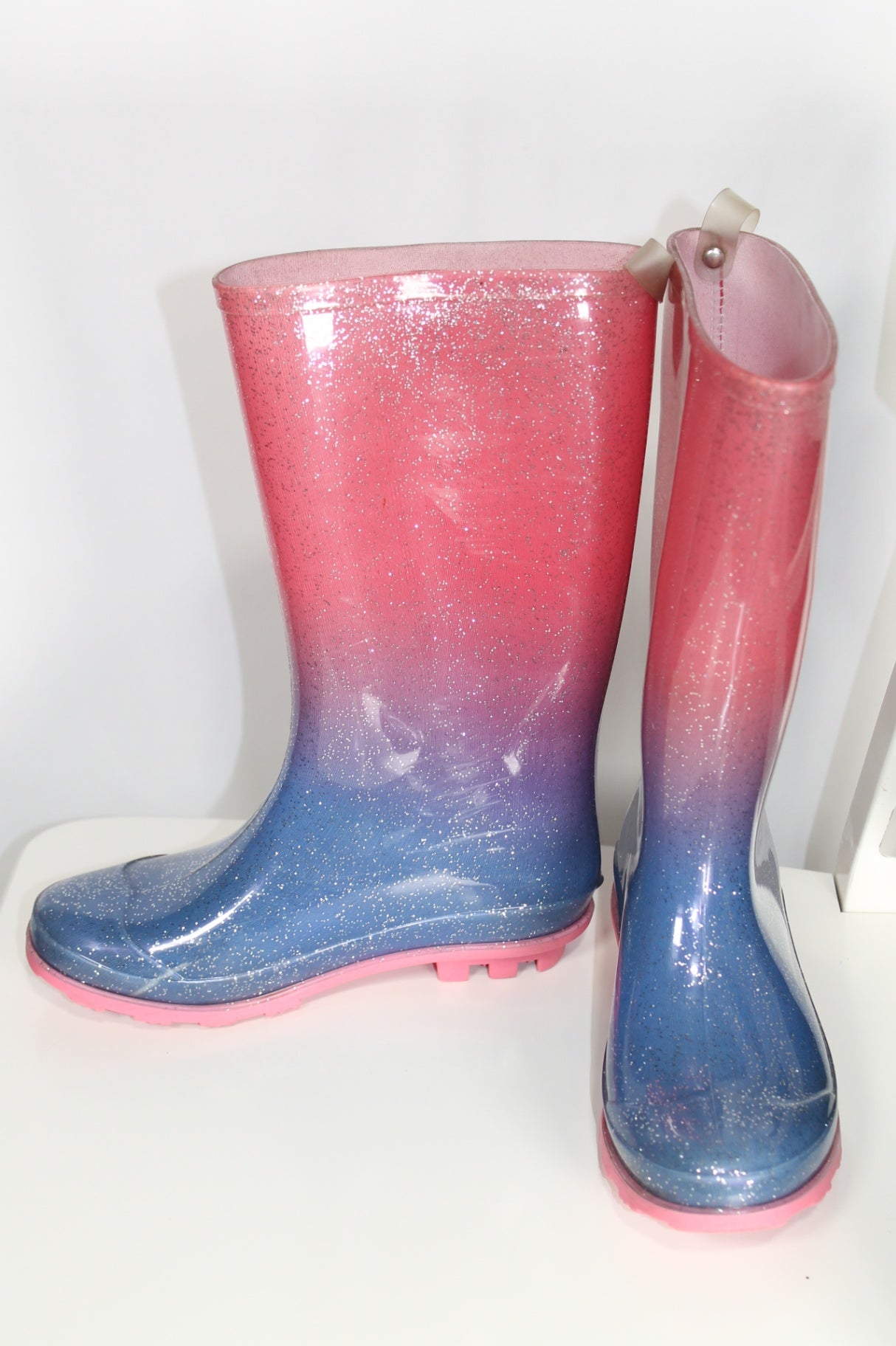 3K - Shoes Unknown Rubber Boots - Pink and Purple Glitter