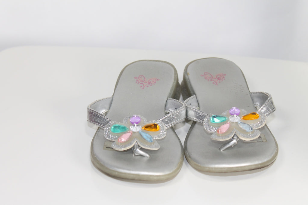 11/12K Disney Sandals - Silver w/Gems
