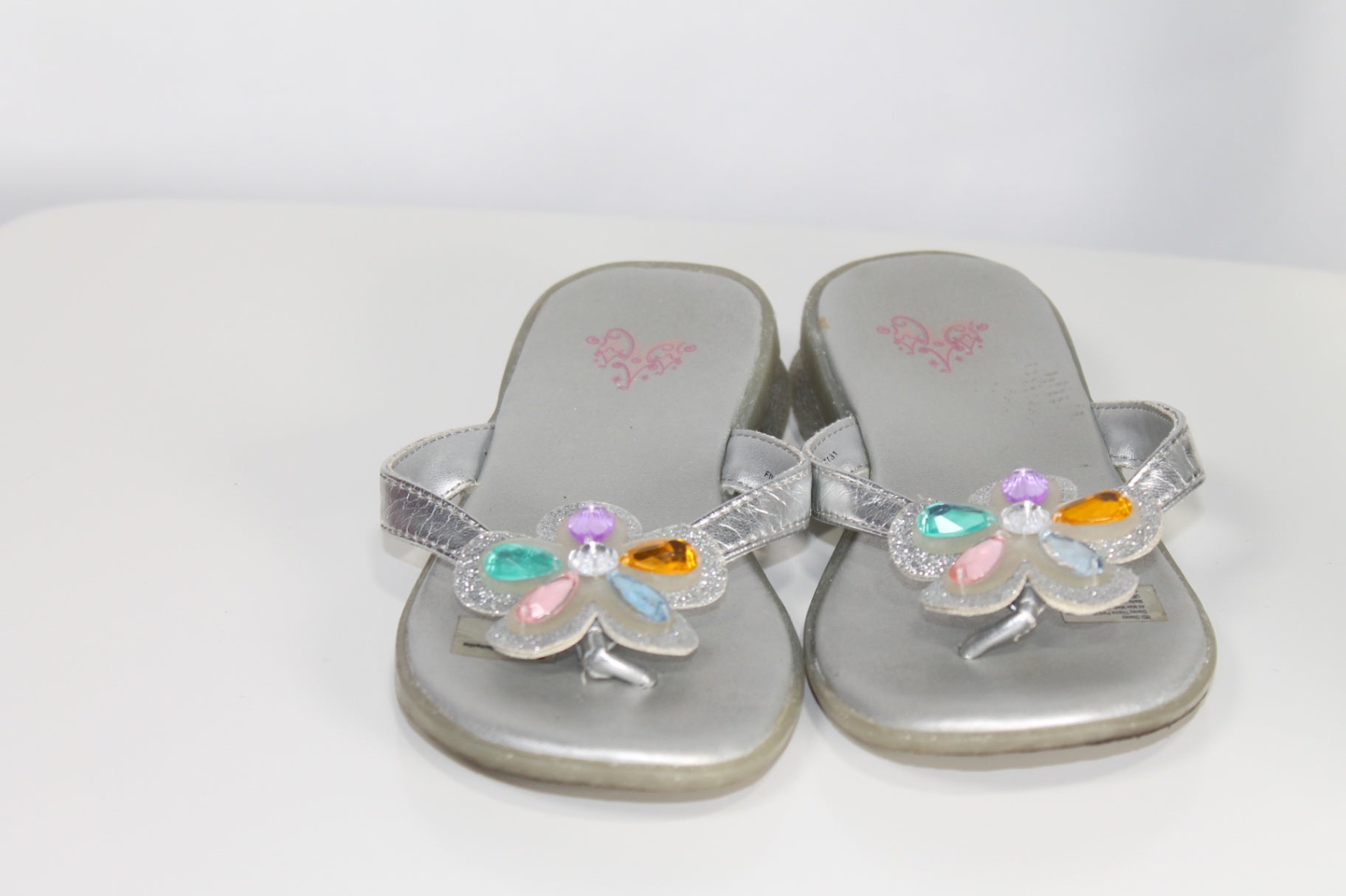 11/12K - Shoes Disney Sandals - Silver w/Gems