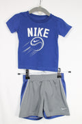 6-12m Nike 2-Piece: Shirt and Shorts - Blue and Grey