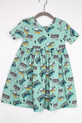 3T Peanut and Bumble Dress - Green w/Tapes
