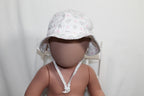 0-6m Jan and Jul Sun Hat - White w/Hearts