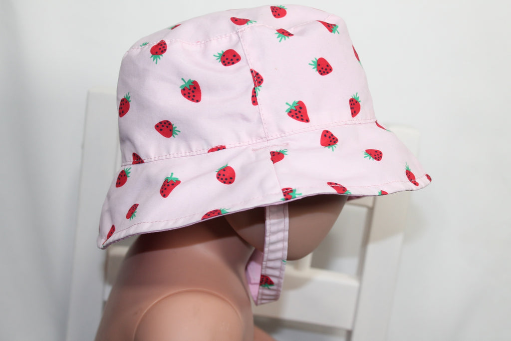 0-12m Joe Fresh Sun Hat - Pink w/Strawberries