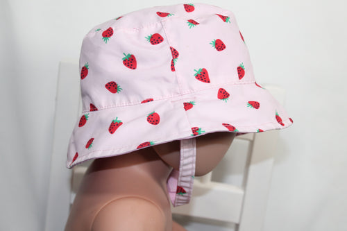 0-12m Joe Fresh Sun Hat - Pink w/Strawberries