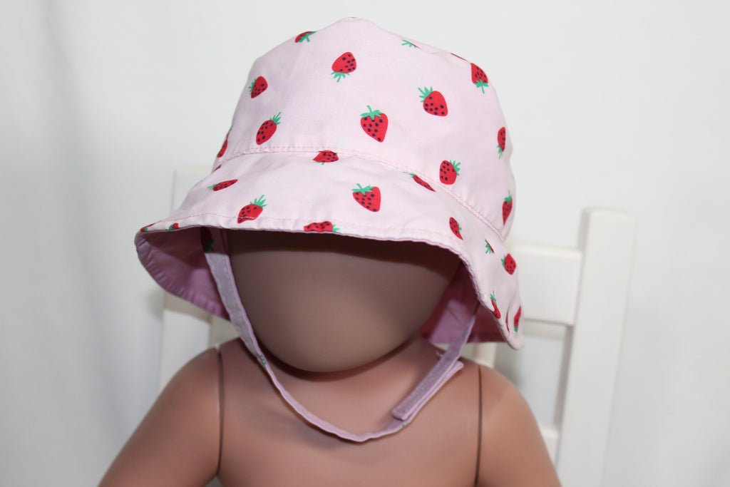 0-12m Joe Fresh Sun Hat - Pink w/Strawberries