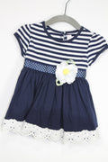 12-18m YoungLand Dress - Navy and White