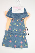 6-12m Little Lass 3-Piece: Skirtall, Shirt, Hat - Blue and Orange