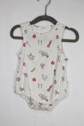 0-3m Little Lott Bodysuit - White w/Veggies