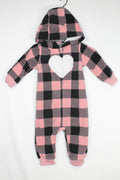 3-6m Carter's Jumpsuit - Black and Pink Checkers