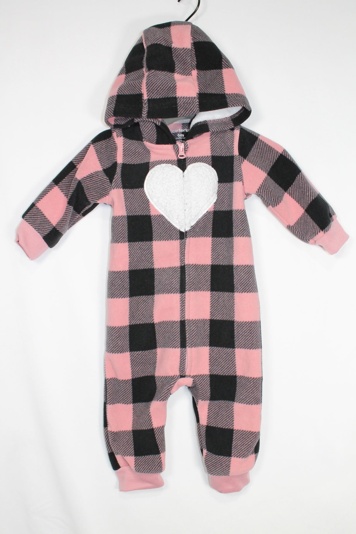 3-6m Carter's Jumpsuit - Black and Pink Checkers