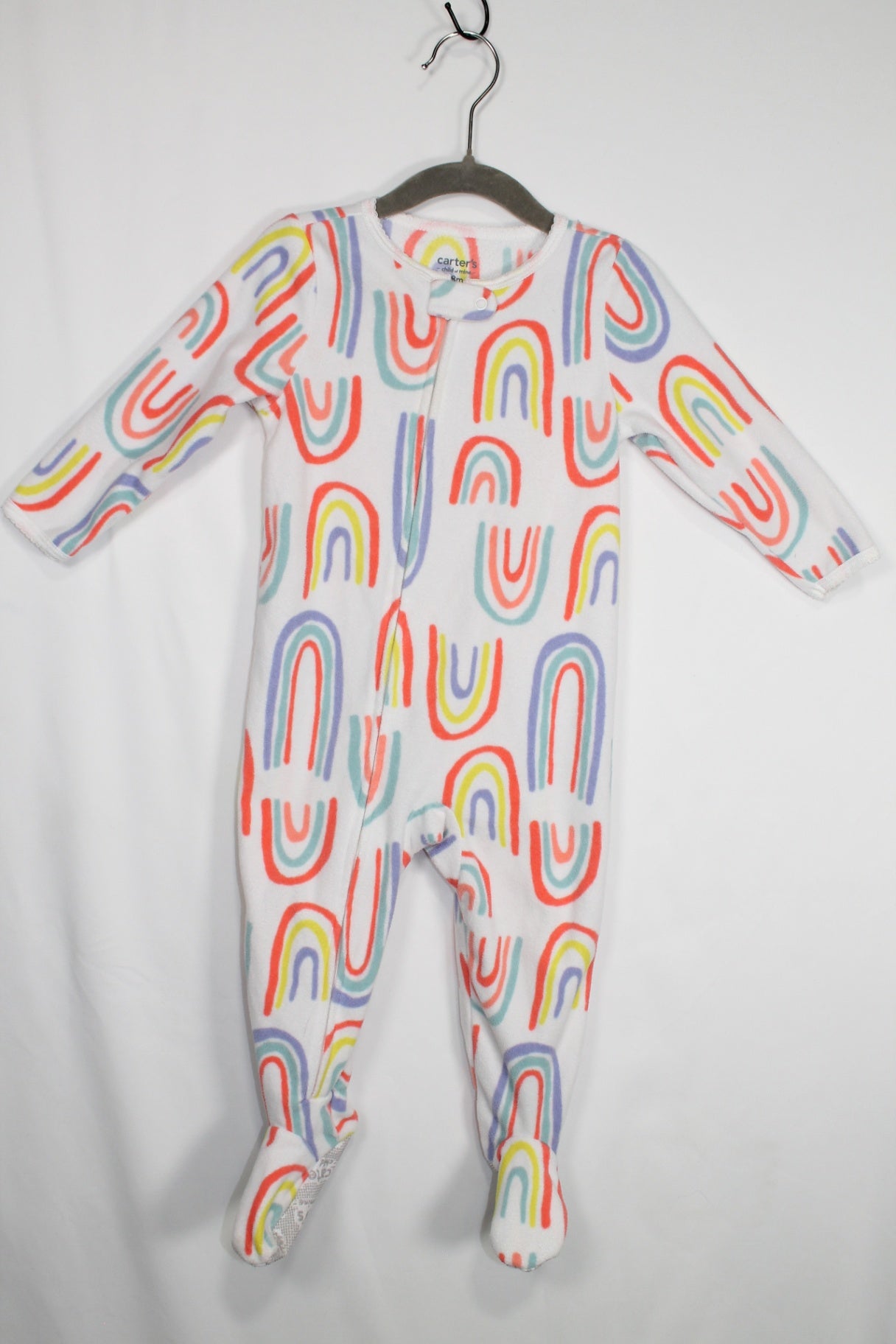 12-18m Carter's Sleeper - White w/Rainbows