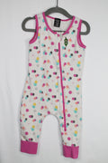 12-18m Peekaboo Beans Romper - White w/Polka Dots