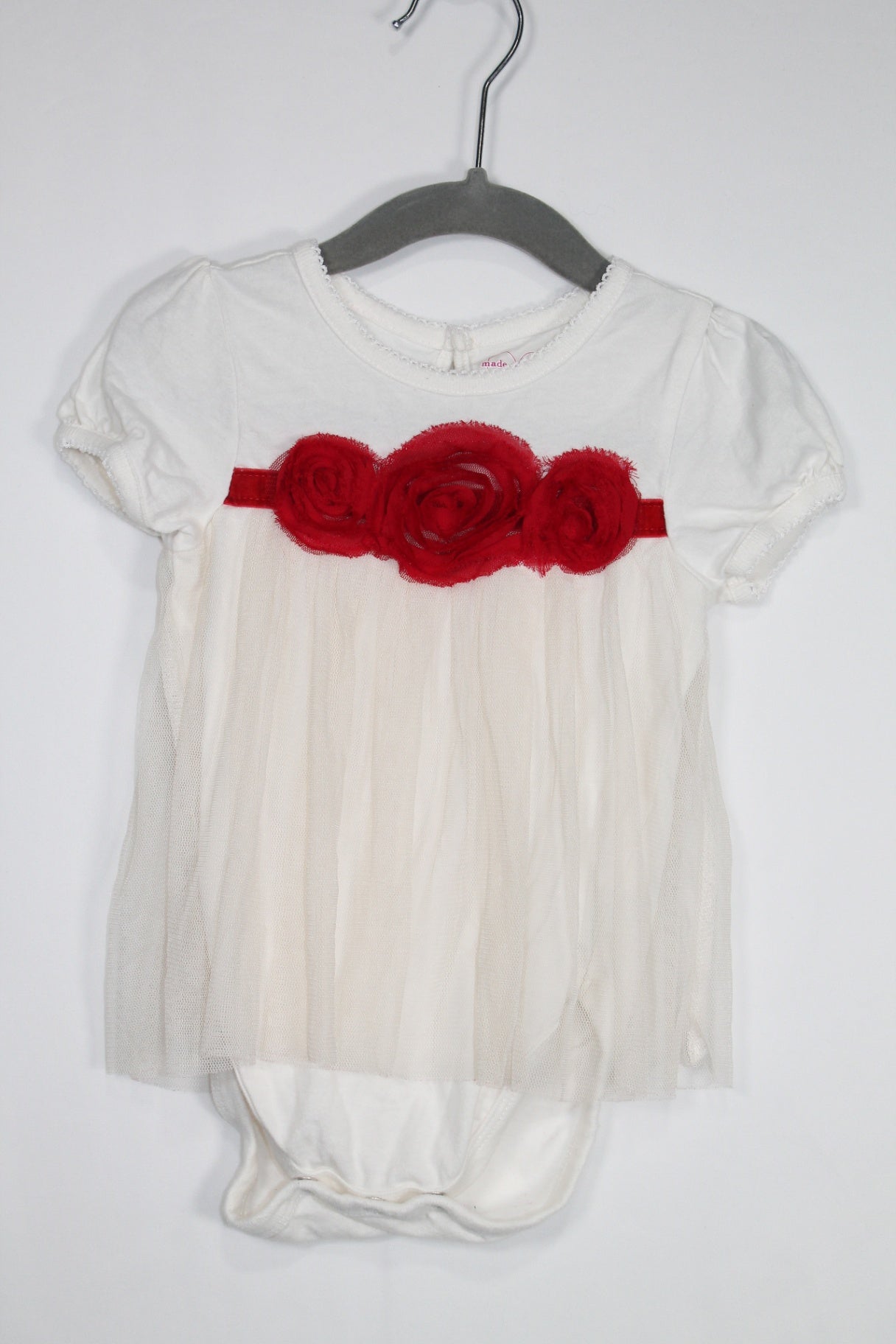12-18m The Children's Place Bodysuit Dress - Cream