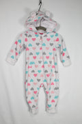 6-9m Carter's Jumpsuit - White w/Hearts