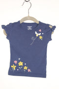 9-12m Carter's T-Shirt - Navy w/Bee and Flowers