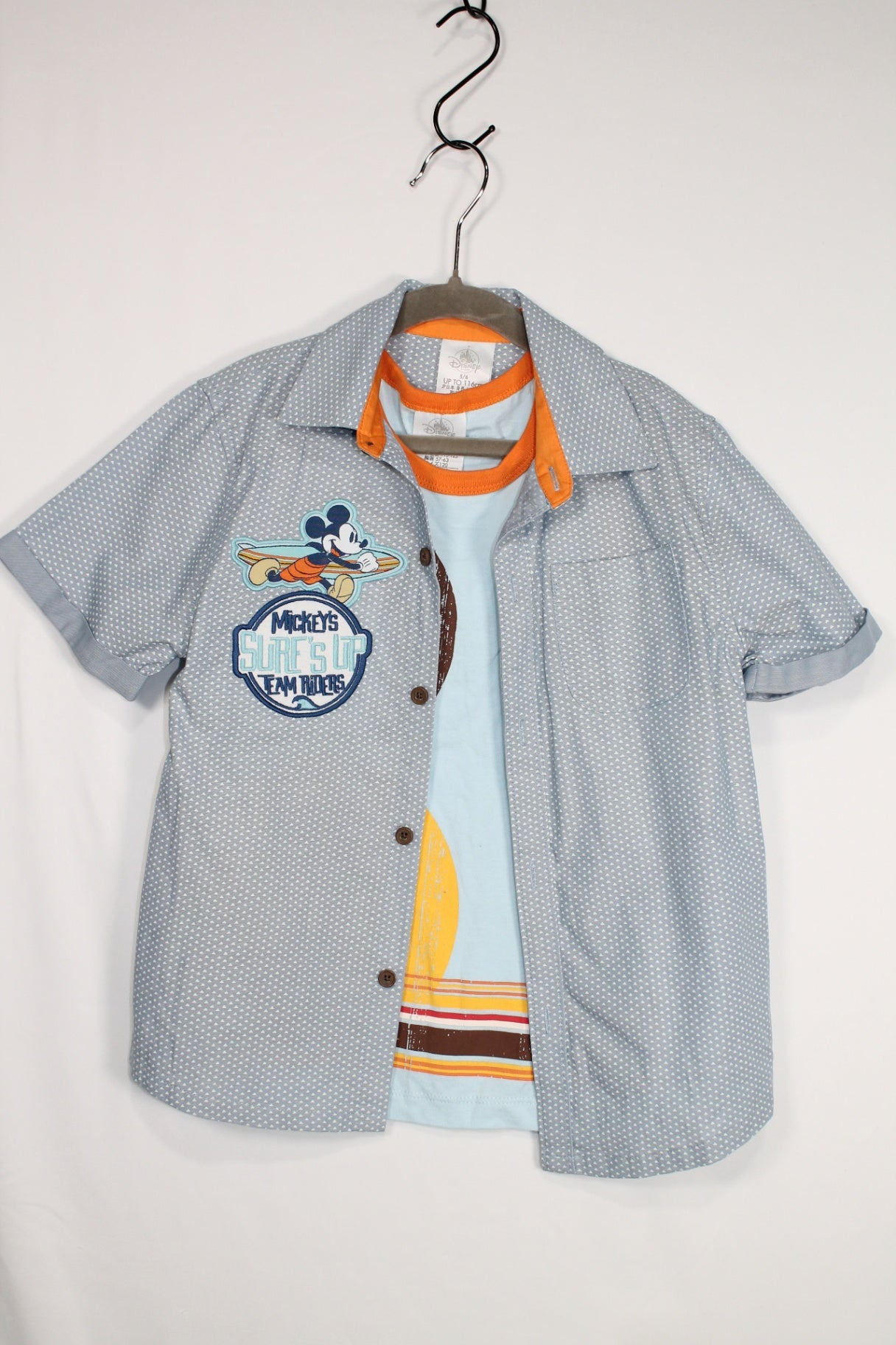 5/6Y Disney 2-Piece: Button-Up and Tank Shirt - Blue