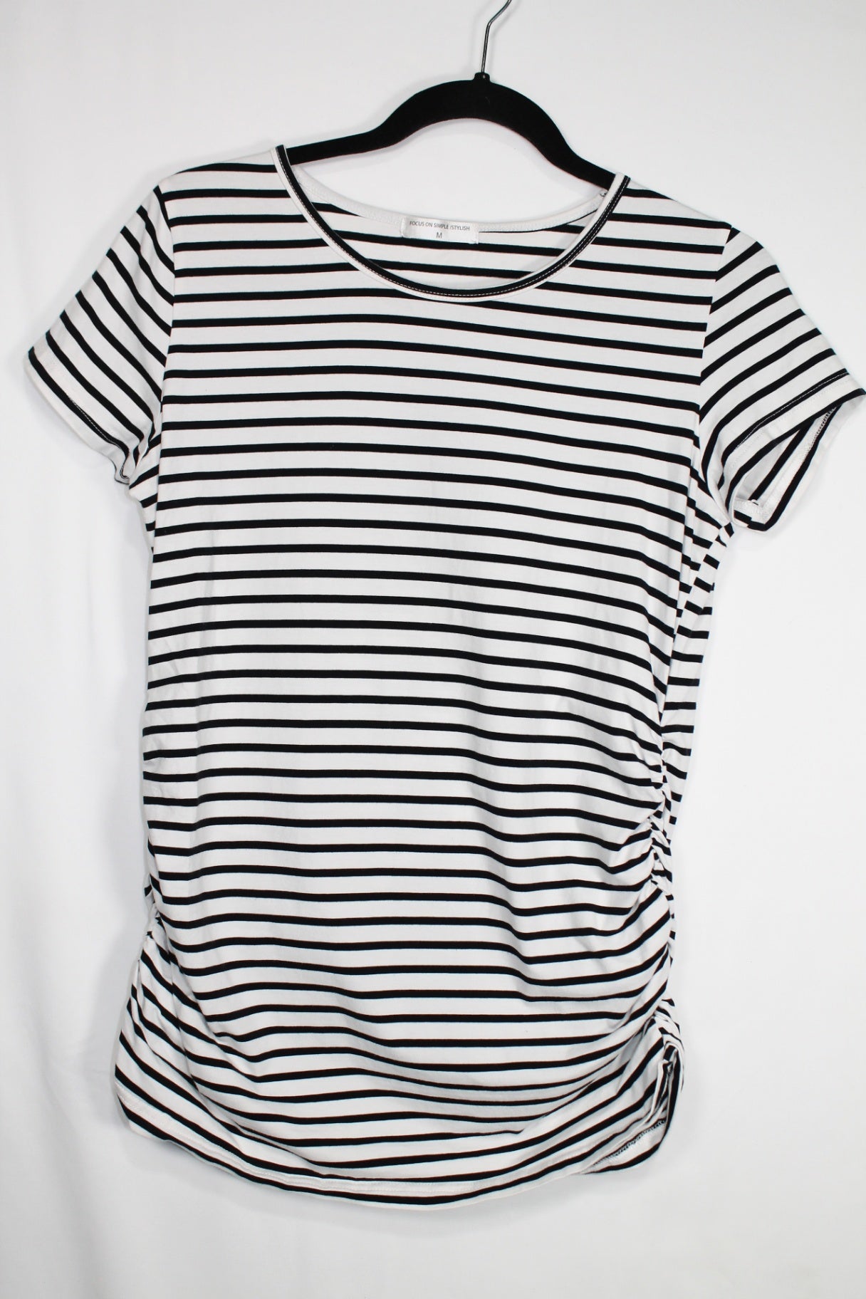 M/M Focus on Simple Maternity T-Shirt - Black and White Stripes