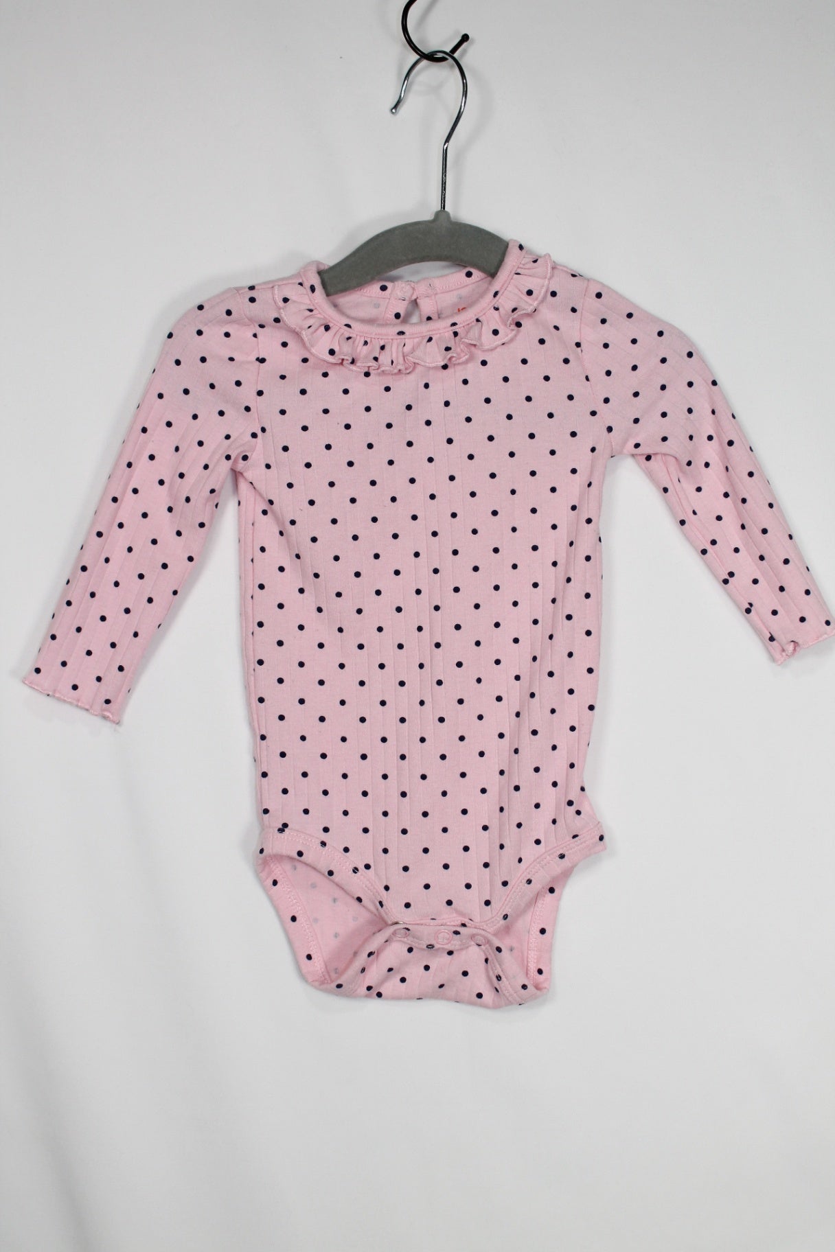 3-6m Joe Fresh Bodysuit - Pink w/Polka Dots