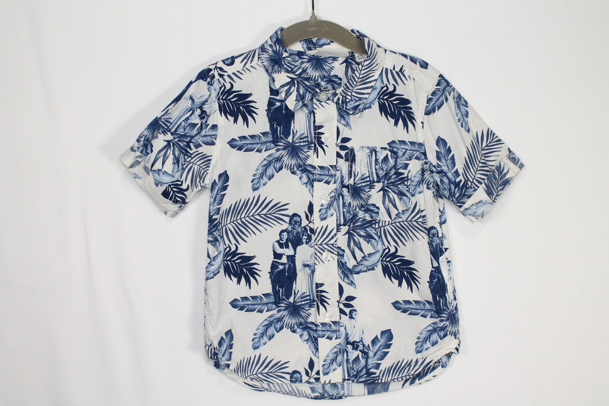 3 GAP Button-Up Shirt - White and Blue