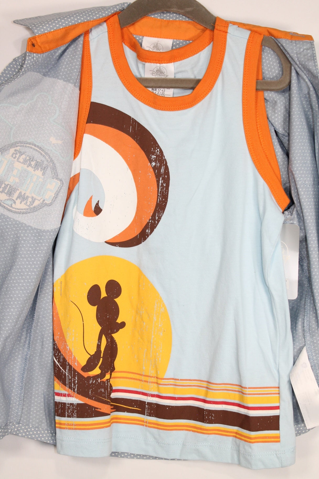 5/6Y Disney 2-Piece: Button-Up and Tank Shirt - Blue