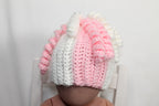 12-24m Home Made Toque - Pink and White