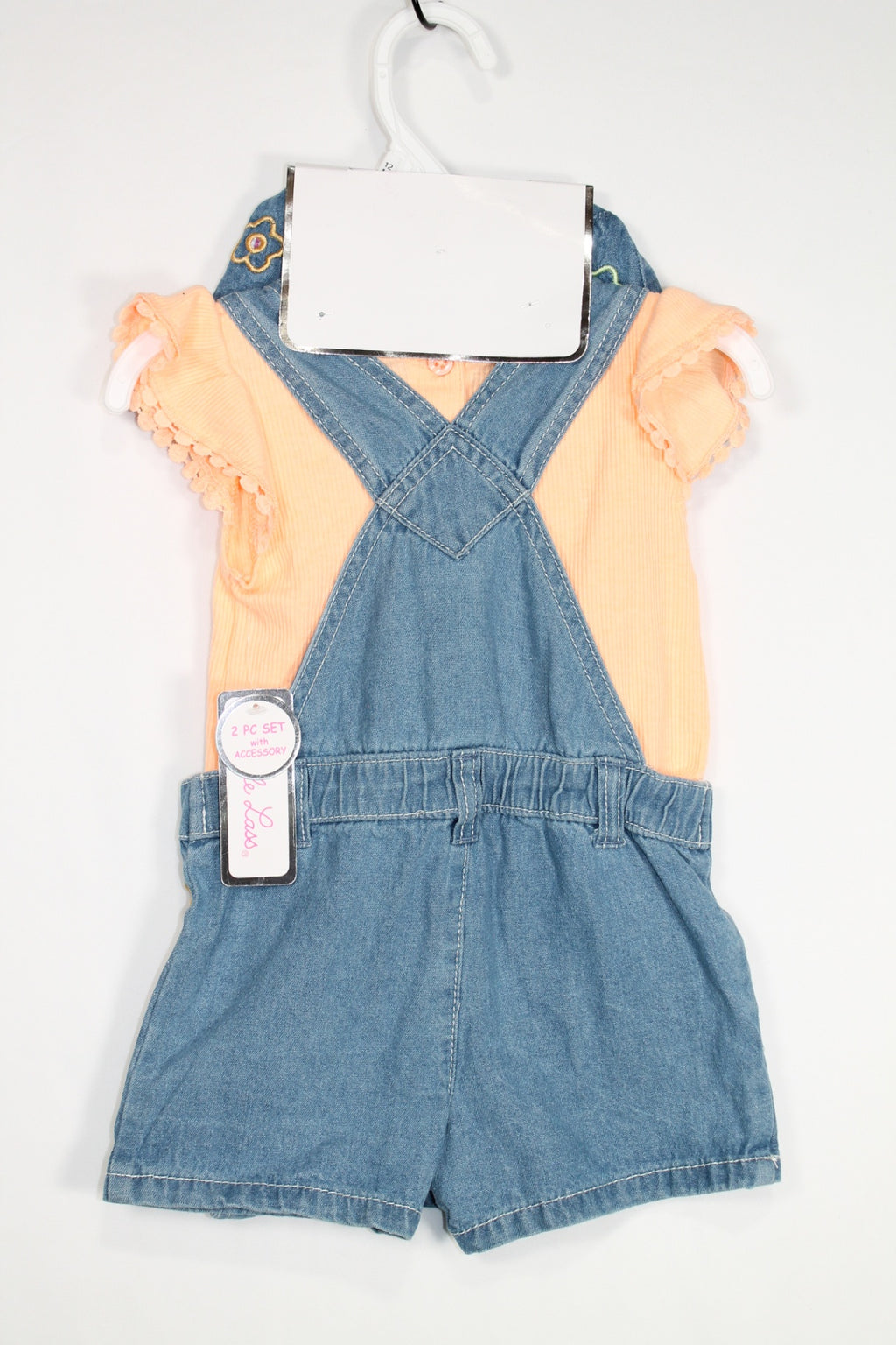 6-12m Little Lass 3-Piece: Skirtall, Shirt, Hat - Blue and Orange