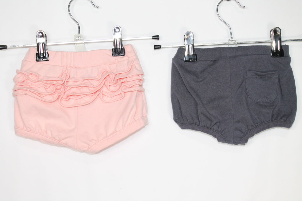 6-9m Unknown 2-Piece: Shorts - Pink and Grey