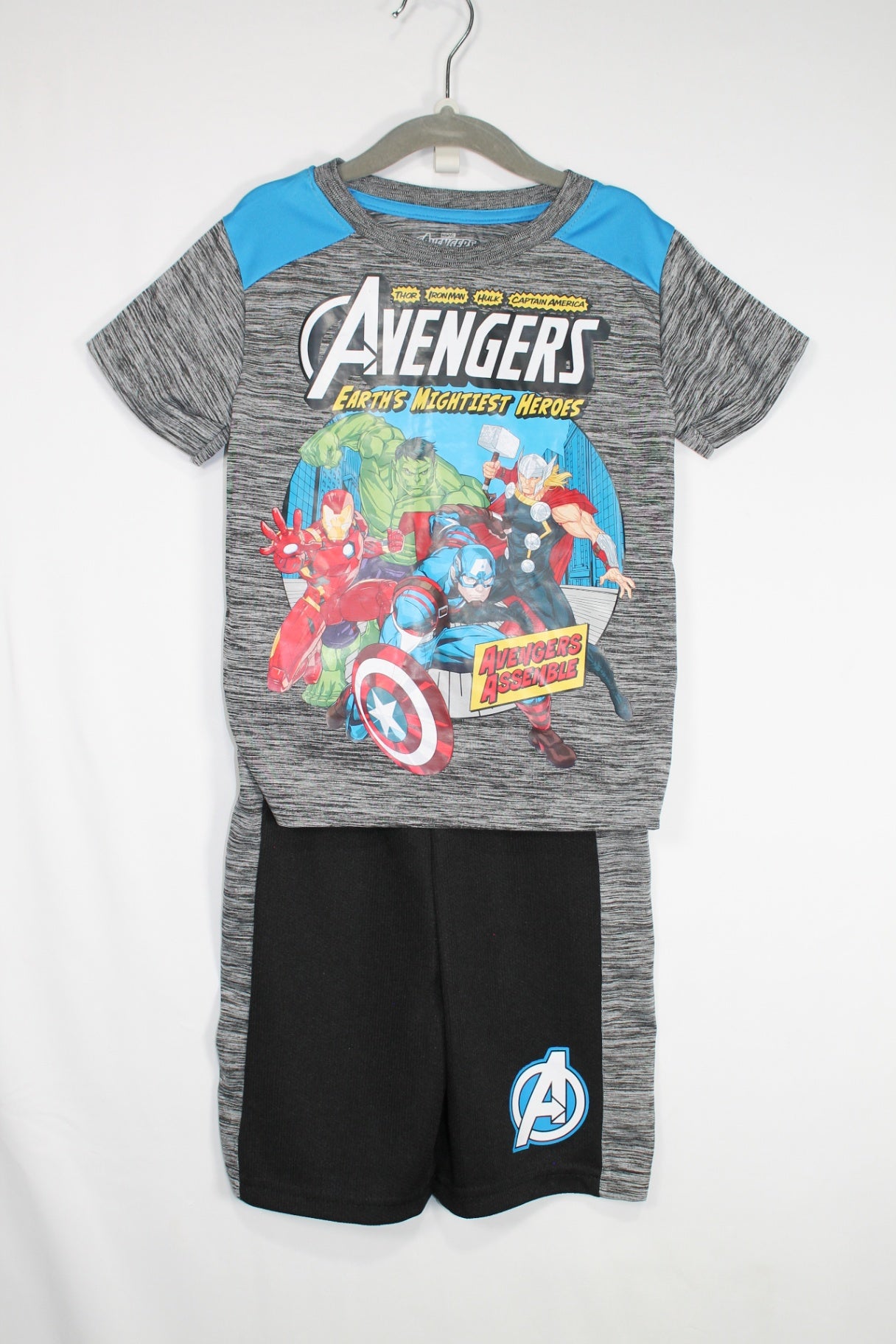 4 Marvel 2-Piece: Shirt and Shorts - Black and Blue