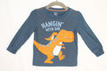 6-12m Carter's Long Sleeve Shirt - Blue-Grey Dino