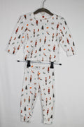 6-12m Little Lott 2PC PJs - White w/Nutcracker