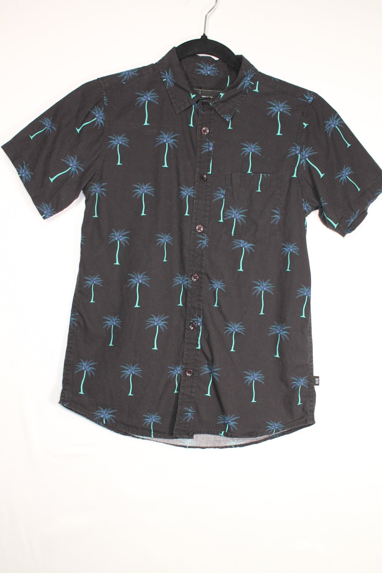 10/12Y West Forty Nine Shirt - Black w/Palm Tree