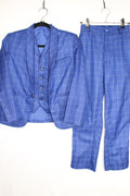 8 3PC Suit - Blue Plaid