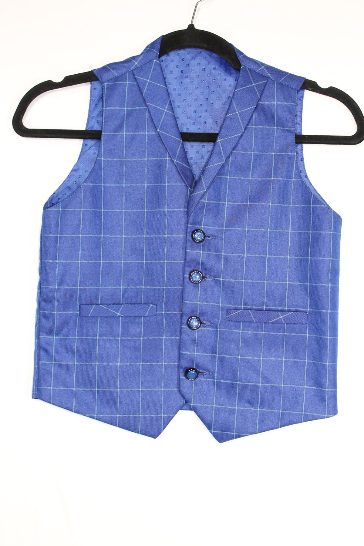 8 3PC Suit - Blue Plaid