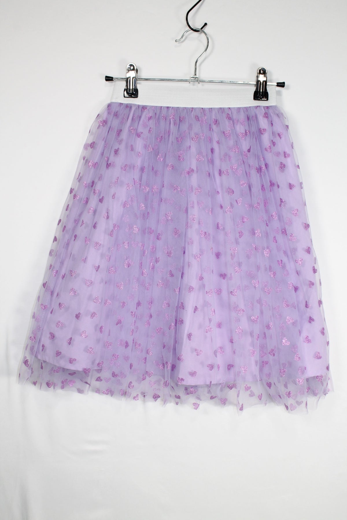 7/8Y Skirt - Lavender w/Hearts