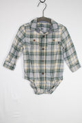 12-18m OshKosh B'gosh Bodysuit - Green Plaid