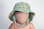 0-12m Bucket Hat - Green w/Dinos