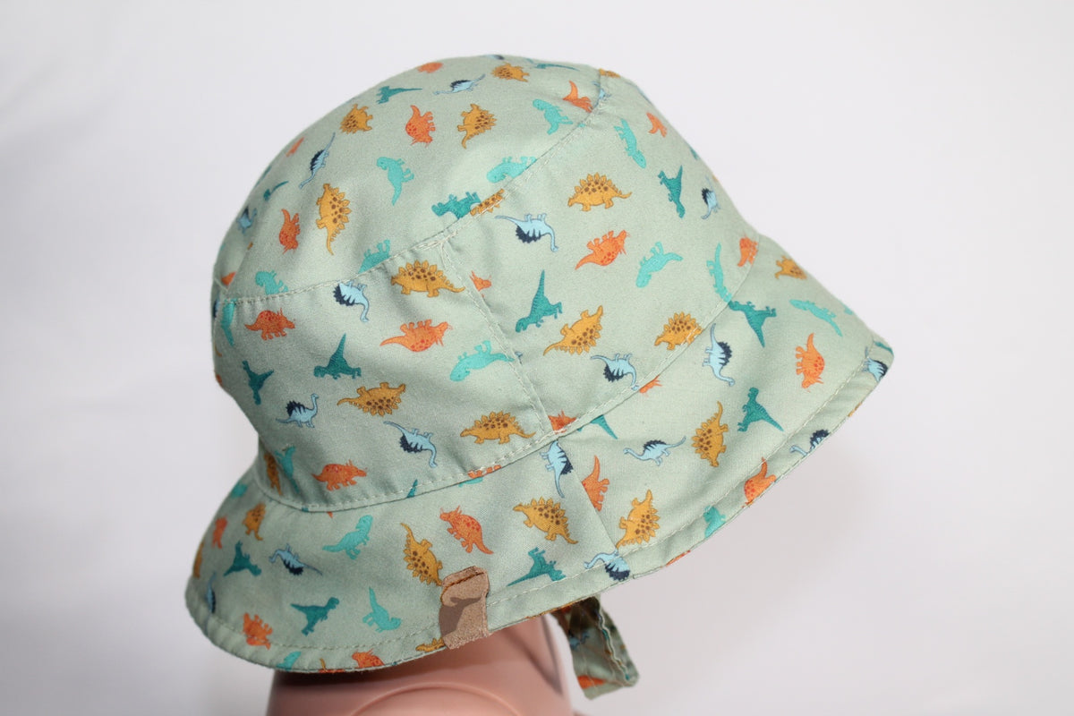 0-12m Bucket Hat - Green w/Dinos