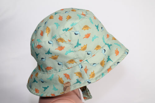 0-12m Bucket Hat - Green w/Dinos