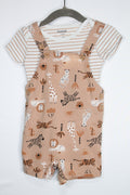 6-9m Pekkle 2PC Shortall and Shirt - Brown