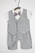 6-9m Nyan Cat 2PC Suit Romper and Vest - White and Grey