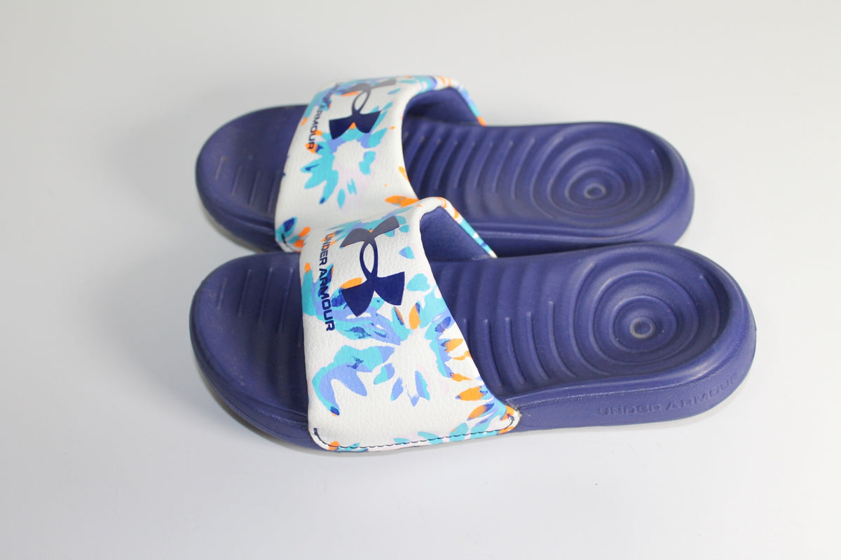 12K Under Armour Sandals - Blue and White