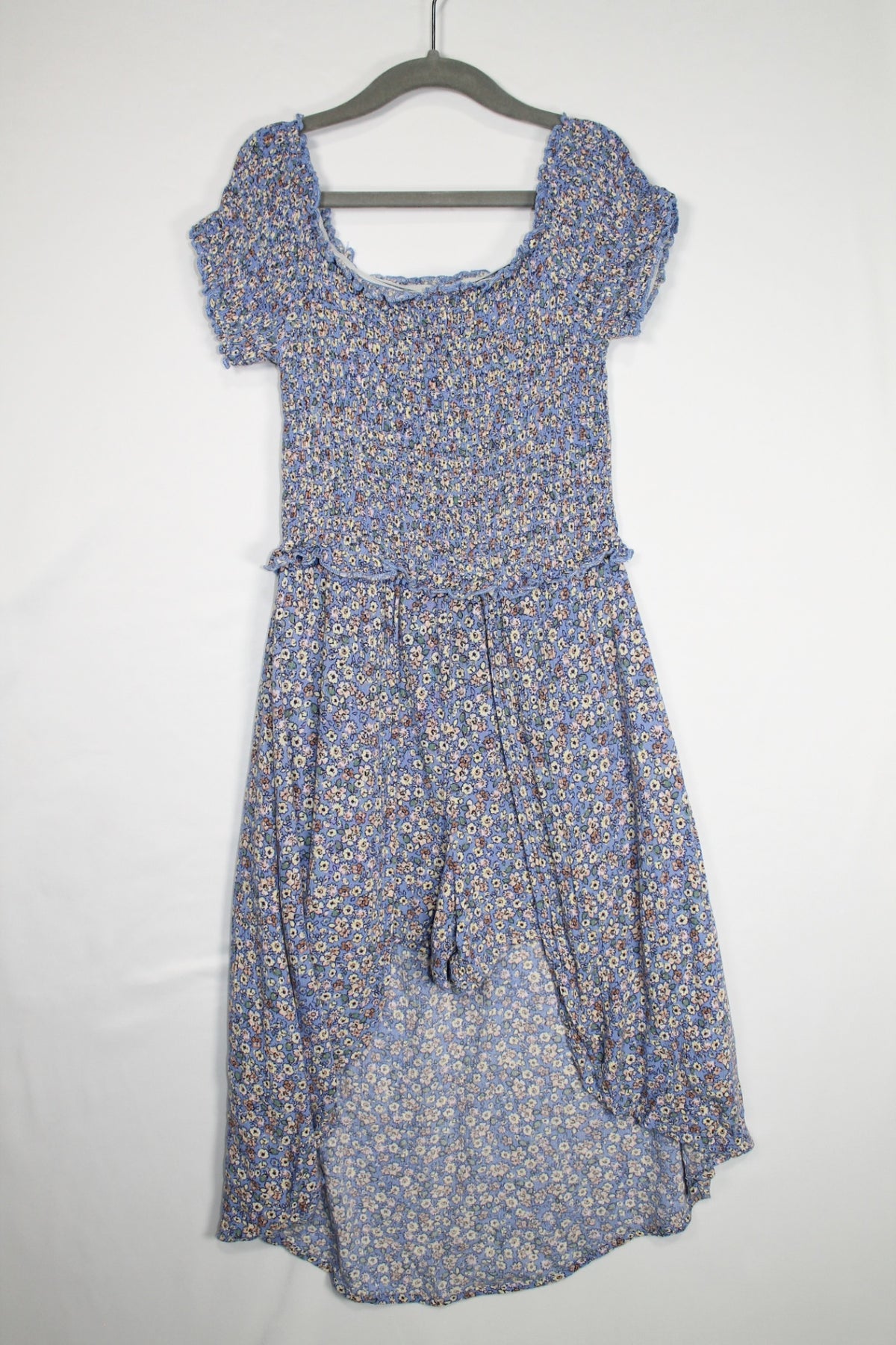7/8Y Art Class Romper - Blue Floral