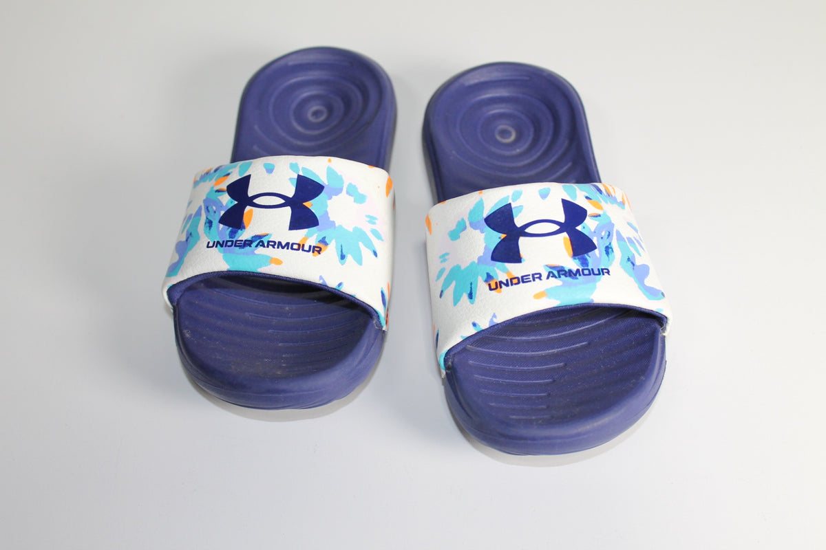12K Under Armour Sandals - Blue and White