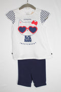 NEW 12-18m First Impressions 2PC Shirt and Shorts - Navy and White