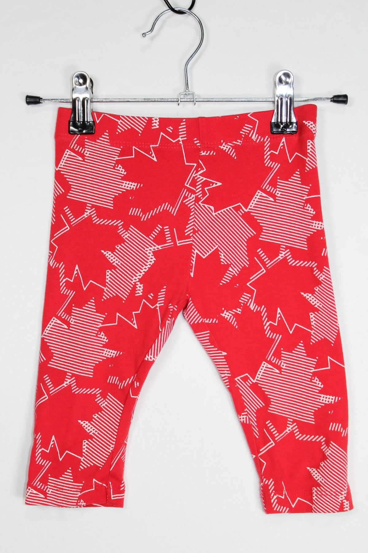 2T Joe Fresh Capri Leggings - Red Maple Leaves
