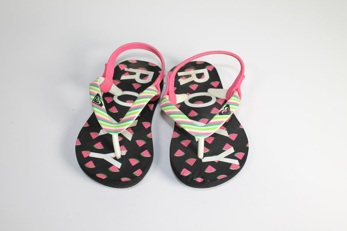 5/6T Roxy Sandals - Black/Multi-Coloured