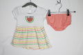 3-6m Koala Baby Dress - White and Peach