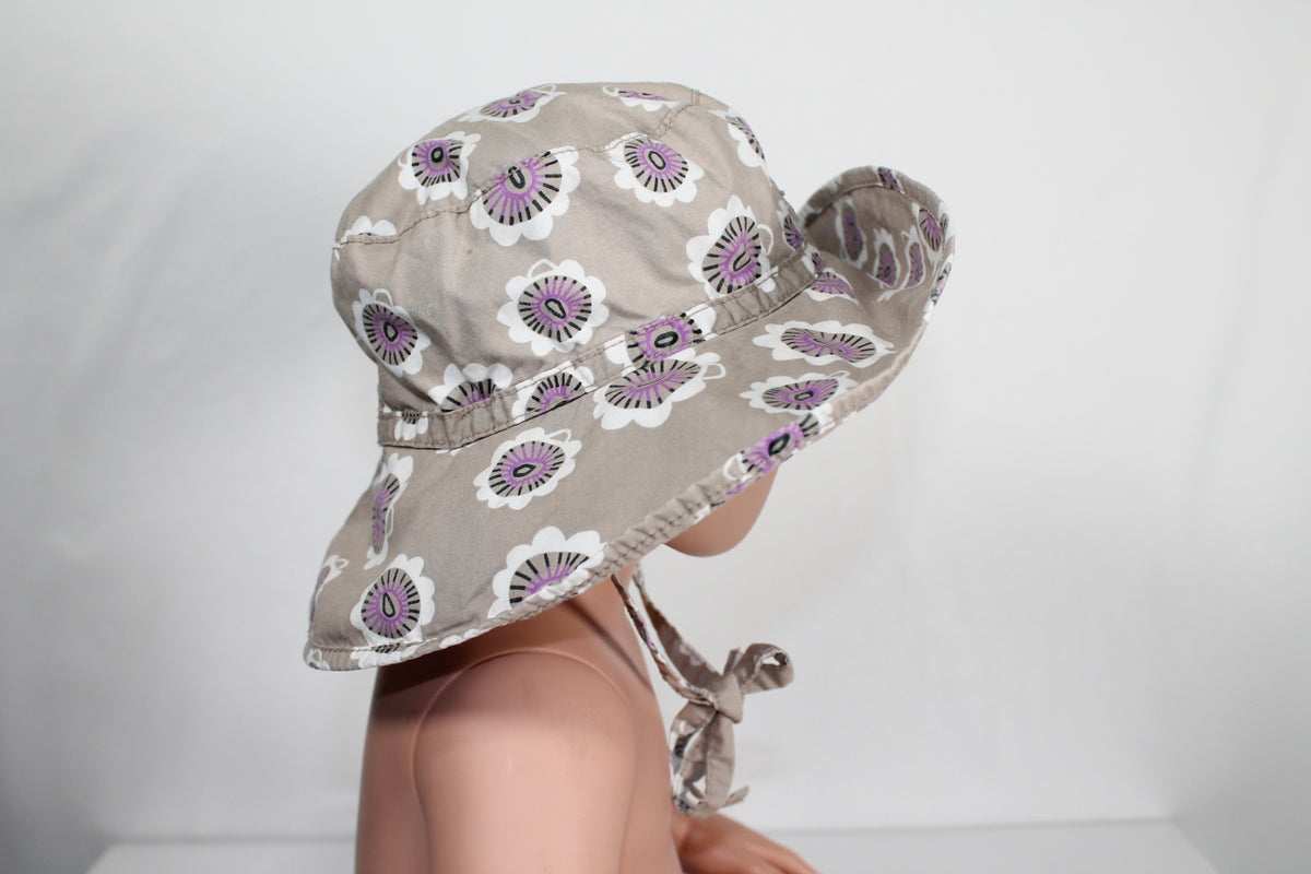 44-46cm Toddler Mexx Sun Hat - Tan w/ Purple