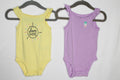 3-6m Carter's 2PC Bodysuits - Yellow and Purple